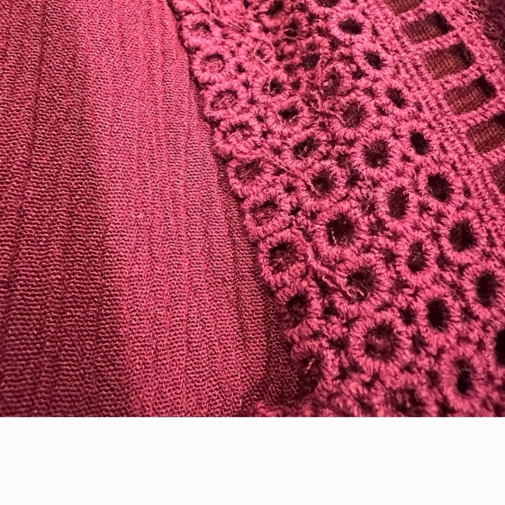 Torrid Crinkle Gauze Lace Up Tassel Tunic size 0 (L/12) - Picture 12 of 13